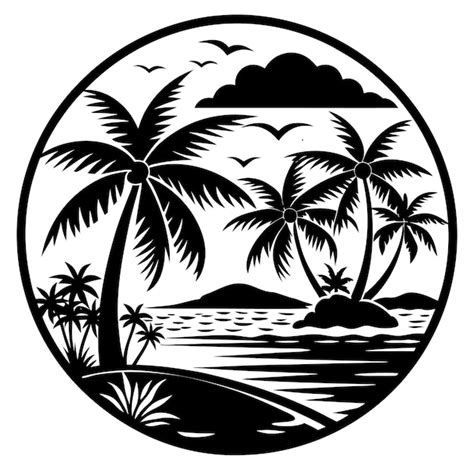 Beach silhouette vector | Premium AI-generated vector