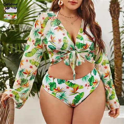 Women S Piece Tie Dye Bikini Set Swimsuit With Long Sleeve Sarongs