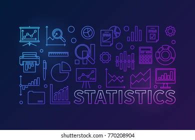 Vector Statistics Line Illustration Vector Concept Stock Vector
