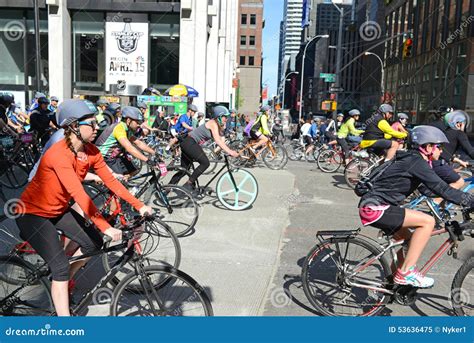 Cyclists On The Five Boro Bike Tour In New York Editorial Image Image