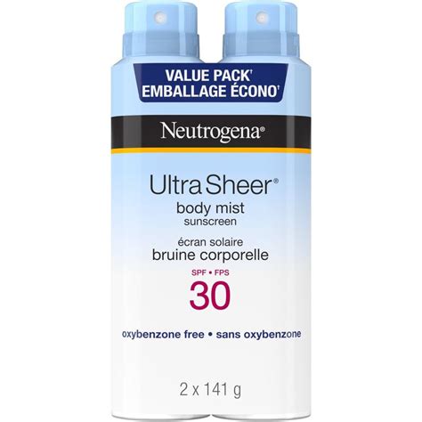 Neutrogena Ultra Sheer Body Mist Sunscreen Spray Spf 30 Duo Pack 2 X 141g Ctc Health