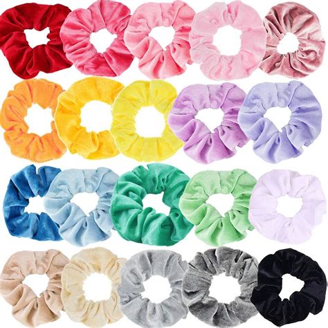 Haar Scrunchies Samt Set Haargummi Stoff Bunt Velvet Srunchies