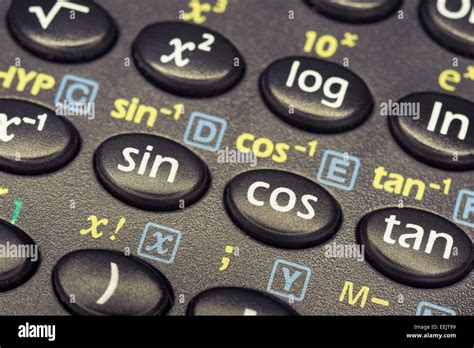 Trigonometry Functions Push Buttons Of Scientific Calculator With Focus