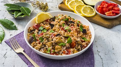 One Pot Greek Eggplant Rice Recipe Success® Rice