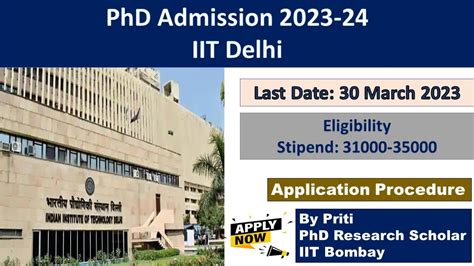 IIT Delhi PhD Admission 2023 PhD Admission 2023 YouTube