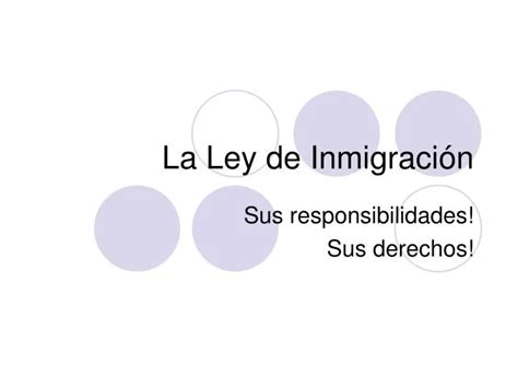 PPT La Ley de Inmigraci ón PowerPoint Presentation free download