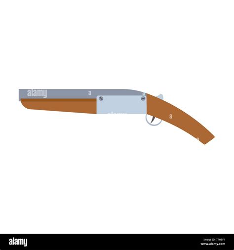 Pistol Flintlock Gun Vector Illustration Firearm Old Isolated Military