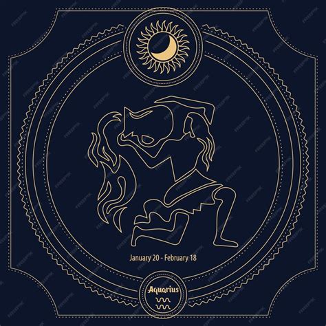 Premium Vector Aquarius Zodiac Sign Astrological Sign Of The