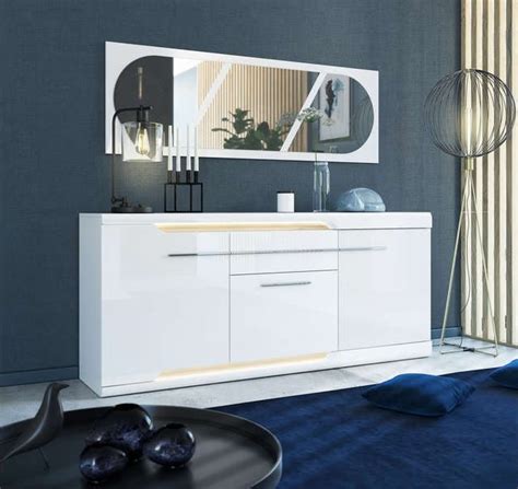 Buffet DAYANA 3 portes laqué blanc brillant pas cher Buffet Conforama