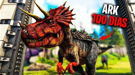 SOBREVIVIENDO 100 DÍAS en ARK Survival Evolved creando un PARQUE