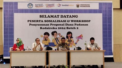 Sosialisasi Dan Workshop Penyusunan Proposal Kedaireka 2024 Di Unhas