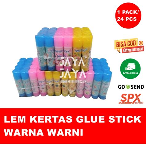 Jual LEM KERTAS GLUE STICK WARNA WARNI ISI 24 BATANG MONTANA AMANDA Non