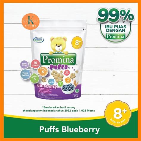 Promina Puffs Rasa BLUEBERRY 15g Makanan Ringan Snack Cemilan Bayi 8