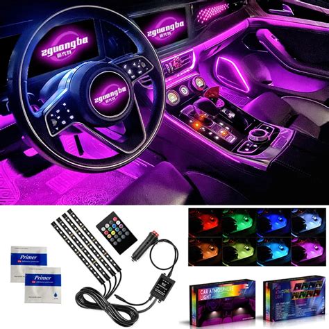 Tira De Luz Led De Ambiente Con Usb Para Coche Control Remoto Por Voz