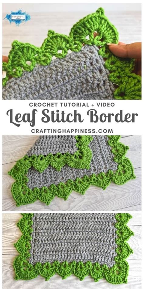 Crochet Leaf Stitch Border Tutorial & Video - Crafting Happiness