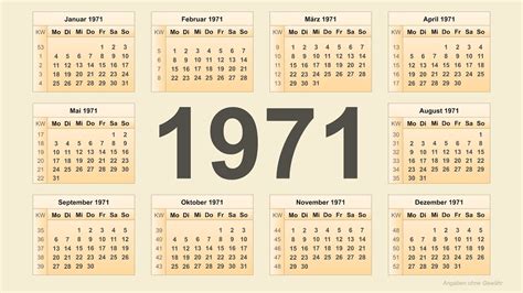 Kalender 1971 YouTube