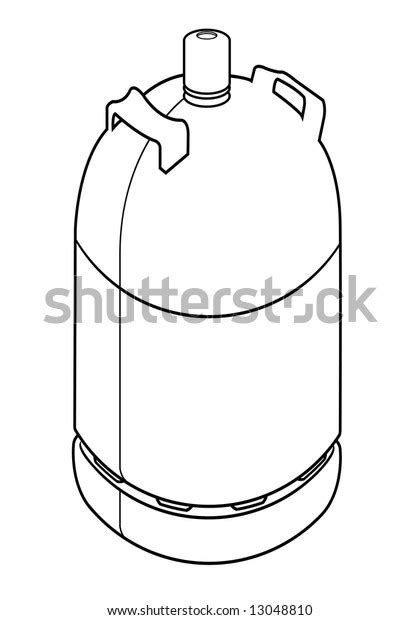 Orange Butane Gas Cylinder Original Vector Stock Vector Royalty Free