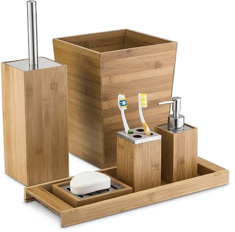 Bamboo Bathroom Combine With The 6 Piece And Vanity Set