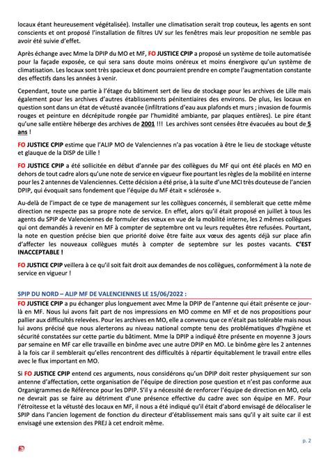 CPIP Compte Rendu Visites SPISP Du Nord ALIP Lille Et Valenciennes