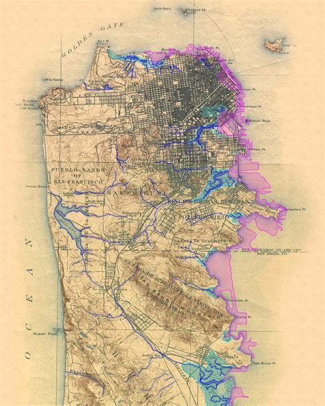 Topographic Map Of San Francisco Maps Historical Maps Map Globe Map