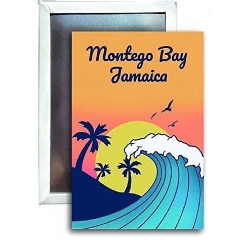 Montego Bay Jamaica Souvenir 2x3 Fridge Magnet Wave Design Walmart