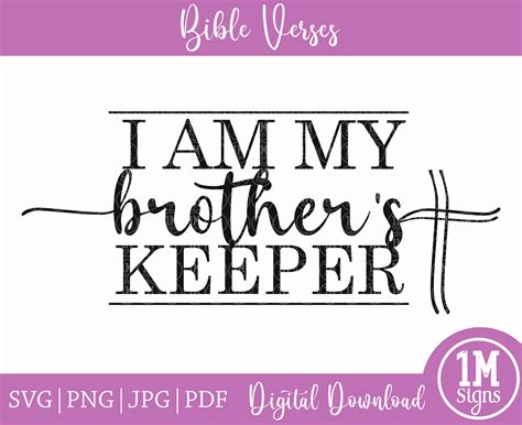 I Am My Brother S Keeper SVG PNG Silhouette Cricut Etsy