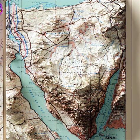 Israel Map 1975 3D Shaded Relief Map Of Israel Geoartmaps