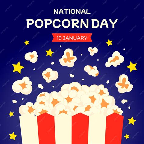 Premium Vector Flat National Popcorn Day Illustration