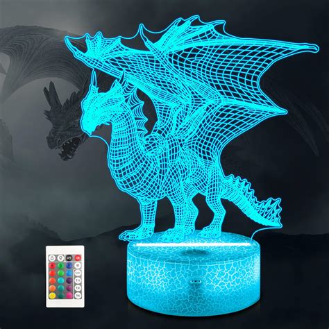 Soputry Fire Dragon Lamps 3d Printed Volcano Dragon Lamps Night Light