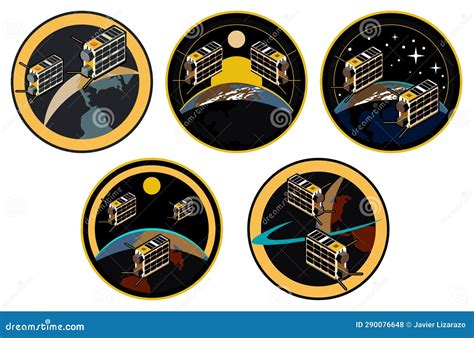 cubesat emblem stock illustrations  cubesat emblem stock