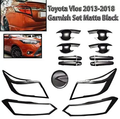 Toyota Vios 2013 2018 Garnish Combo Set Cover Matte Black Lazada Ph