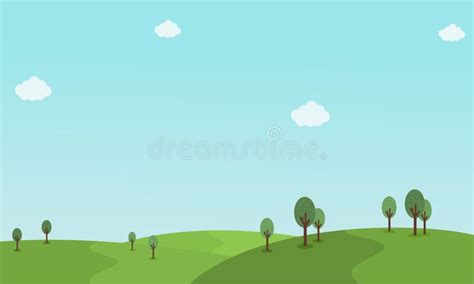 Illustration of Hill with Grass Landscape Stock Vector - Illustration ...