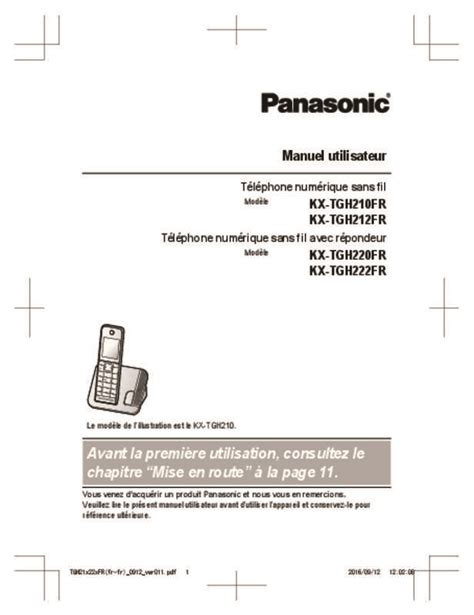 Notice Panasonic Kx Tgh Fr T L Phone Sans Fil Trouver Une Solution