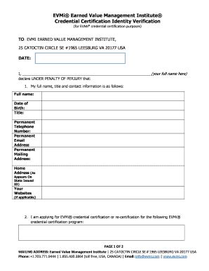 Identity Verification Form Pdf PdfFiller