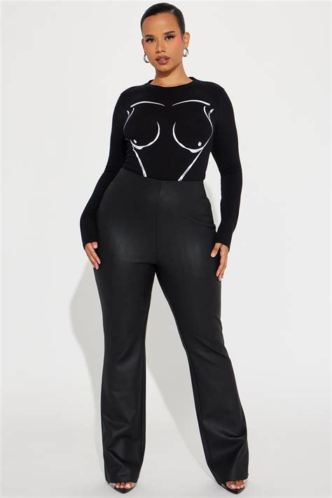 Too Much For You Long Sleeve Bodysuit Black Fashion Nova