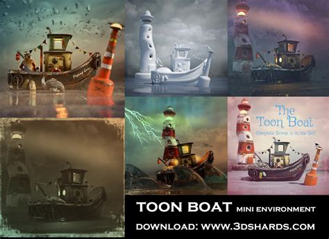 Artstation Toon Boat Mini Environment For Daz Studio