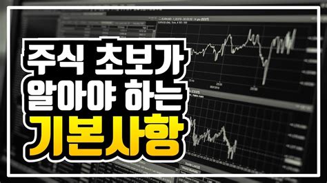 주식 초보가 알아야 하는 기본사항 L 20분만에 주식초보 탈출 Youtube