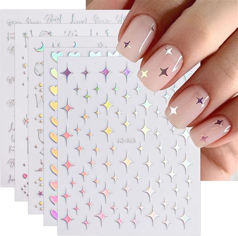 Jmeowio Sheets Aurora Nail Art Stickers Decals Self Adhesive