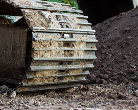 Backhoe Wheel Located On Site Stock Photo Image Of Power Industrial