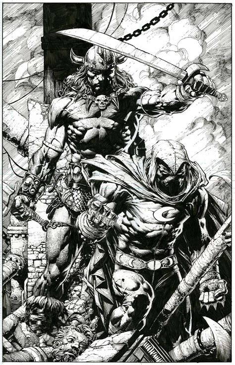 Comicartgallery Conan Moon Knight By David Finch