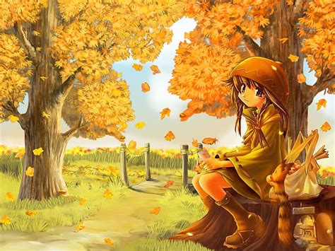 1920x1080px 1080p Free Download Autumn Anime Cute Autumn Tree