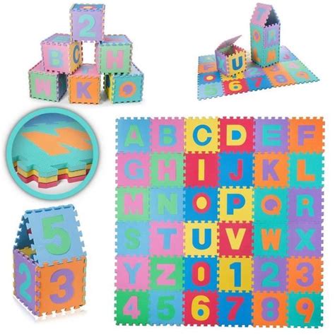 Puzzle Tapis Mousse B B Alphabet Et Chiffres Dalles X Cm Enfant