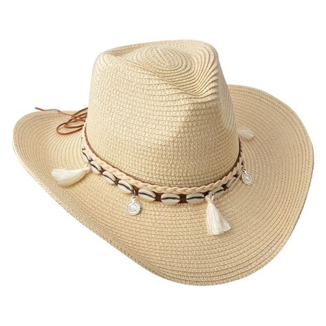 Juleeze Women S Hat Cm Beige Paper Straw Round Shells