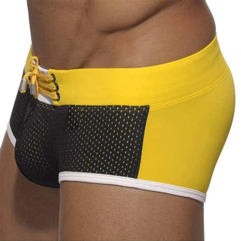 Summer Swimwear Nylon Men Swimming Trunks Sexy Mesh Breathable Swimsuit