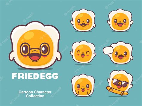 Premium Vector Fried Egg Cartoon Character Vector Illustration