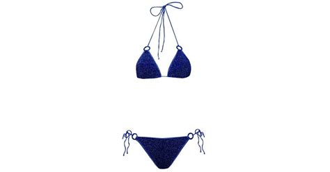 Os Ree Lumiere Microkini Bikini Set In Blue Lyst Uk