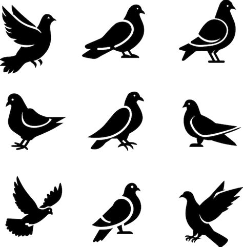 Premium Vector Pigeon Vector Silhouette Illustration