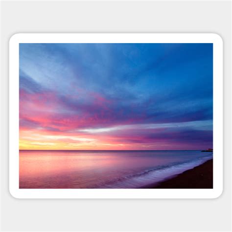 Pink Beach Sunset Beach Sunset Sticker Teepublic