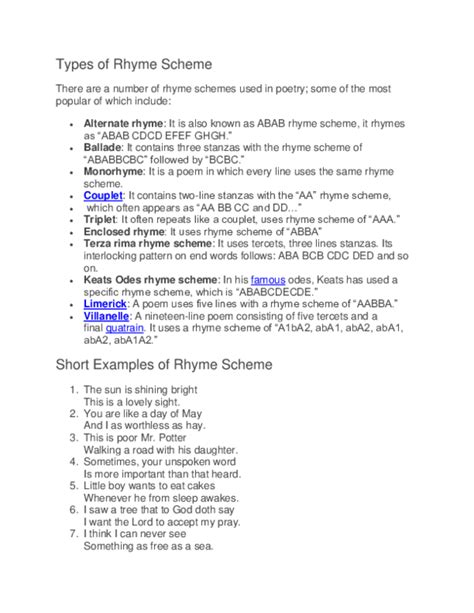 (DOC) Types of Rhyme Scheme | Renki Sepnaldo - Academia.edu