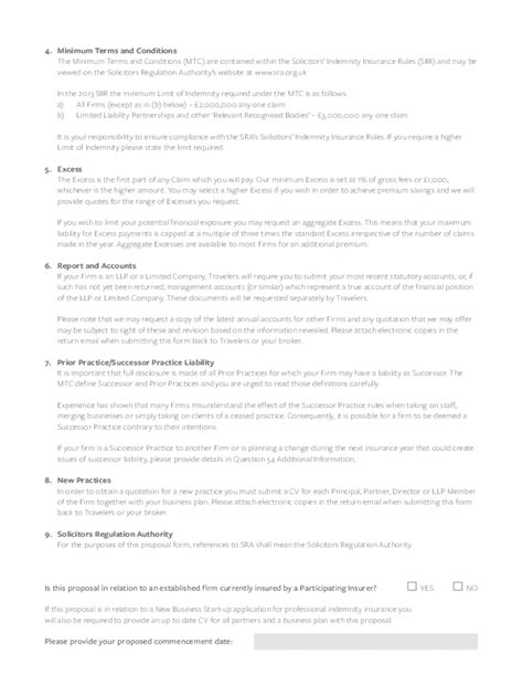 Fillable Online PROFESSIONAL INDEMNITY COVER FOR SOLICITORS 2019